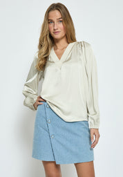 Minus MSSelva V Blouse Blouse 0175 Light Birch