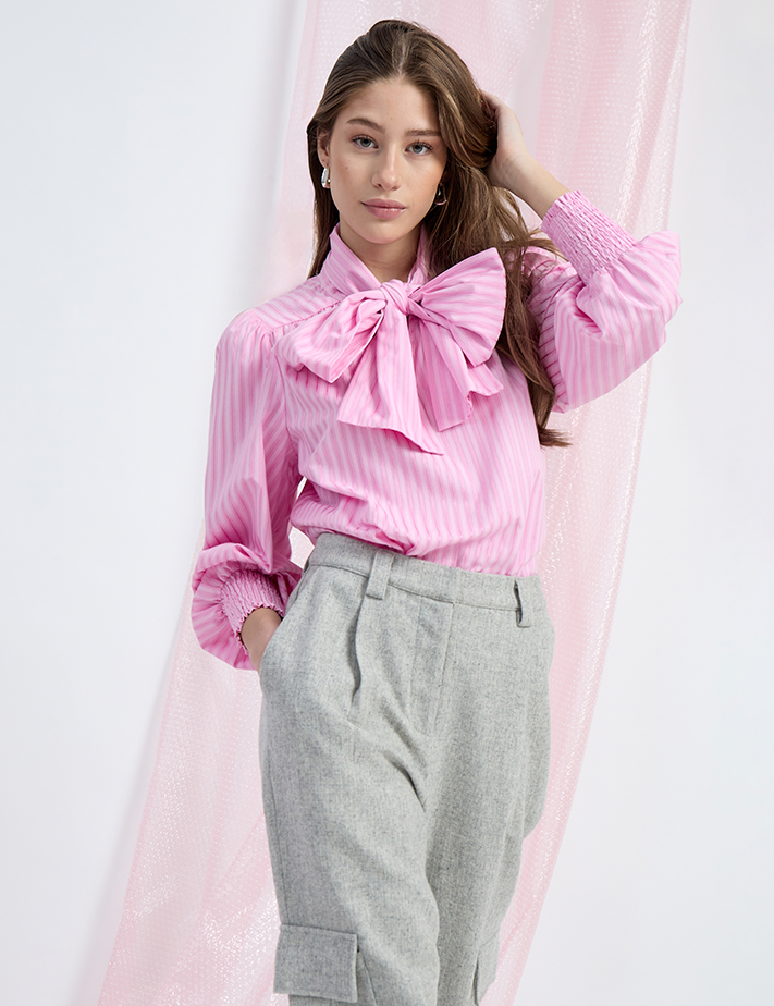 Minus MSStephania Bow Blouse Blouse 4017 Desert Rose