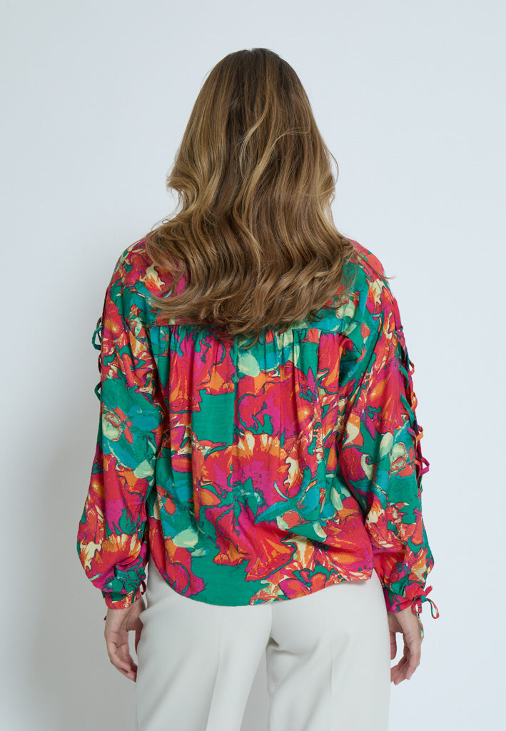 Minus MSThilda V Blouse Blouse 7220P Teaberry Pink Print