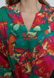 Minus MSThilda V Blouse Blouse 7220P Teaberry Pink Print