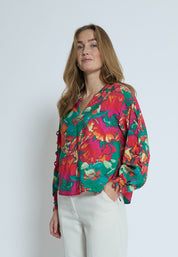 Minus MSThilda V Blouse Blouse 7220P Teaberry Pink Print