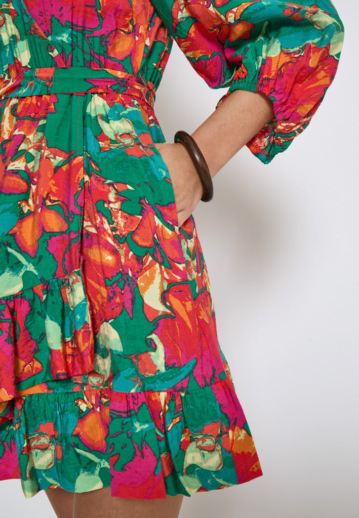 Minus MSThilda Wrap Dress Dress 7220P Teaberry Pink Print