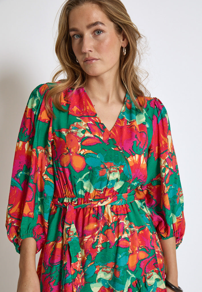 Minus MSThilda Wrap Dress Dress 7220P Teaberry Pink Print