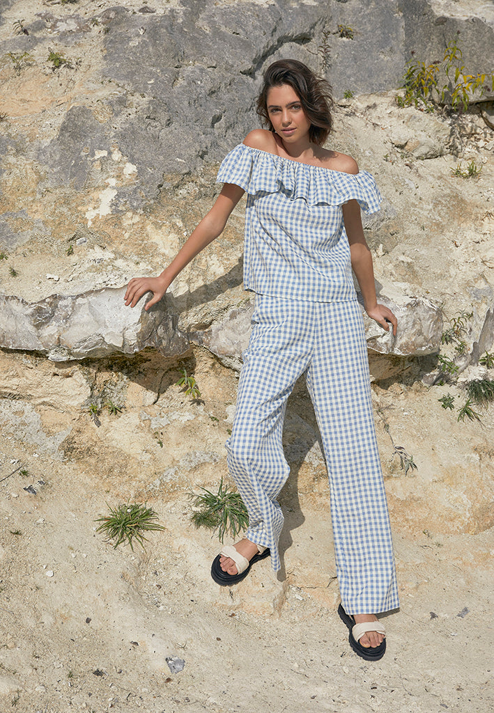 Minus MSValika Top Top 9416C Lemon Sorbet Checked