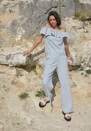 Minus MSValika Top Top 9416C Lemon Sorbet Checked