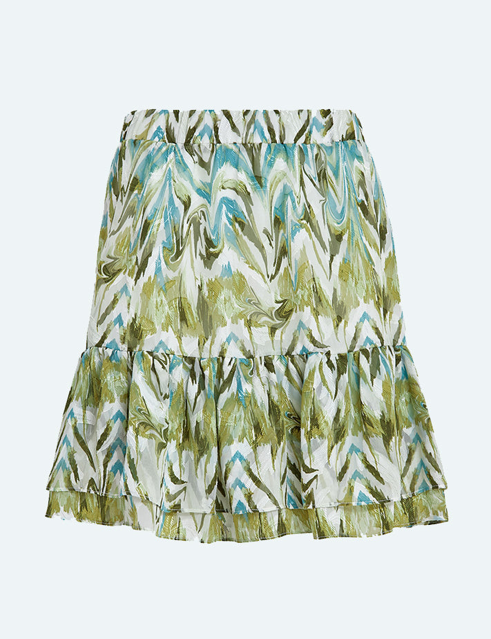 Minus MSValmia Skirt Skirt 3987P Olive Branch Print