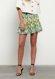 Minus MSValmia Skirt Skirt 3987P Olive Branch Print