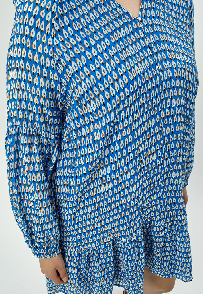 Peppercorn Marika Hensley Dress Curve Dress 2993P Marina Blue Print