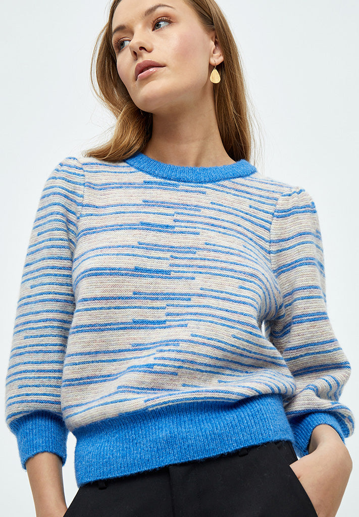 Minus Marilou Knit Pullover Pullover 1245S Dresden Blue Stripe