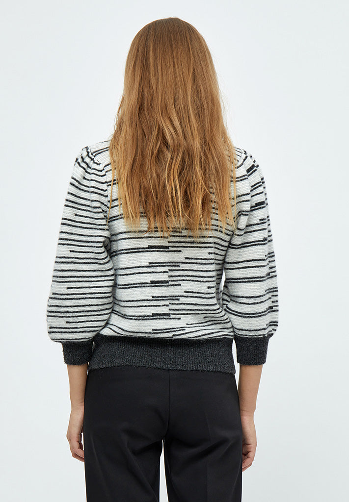 Minus Marilou Knit Pullover Pullover 2323S High-rise Grey Stripe