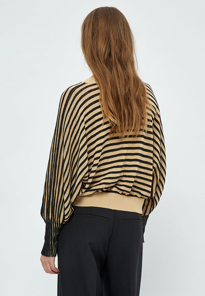 Peppercorn Mathilda Baloon Sleeve Pullover Pullover 9000S Black Stripe