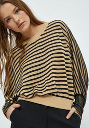 Peppercorn Mathilda Baloon Sleeve Pullover Pullover 9000S Black Stripe