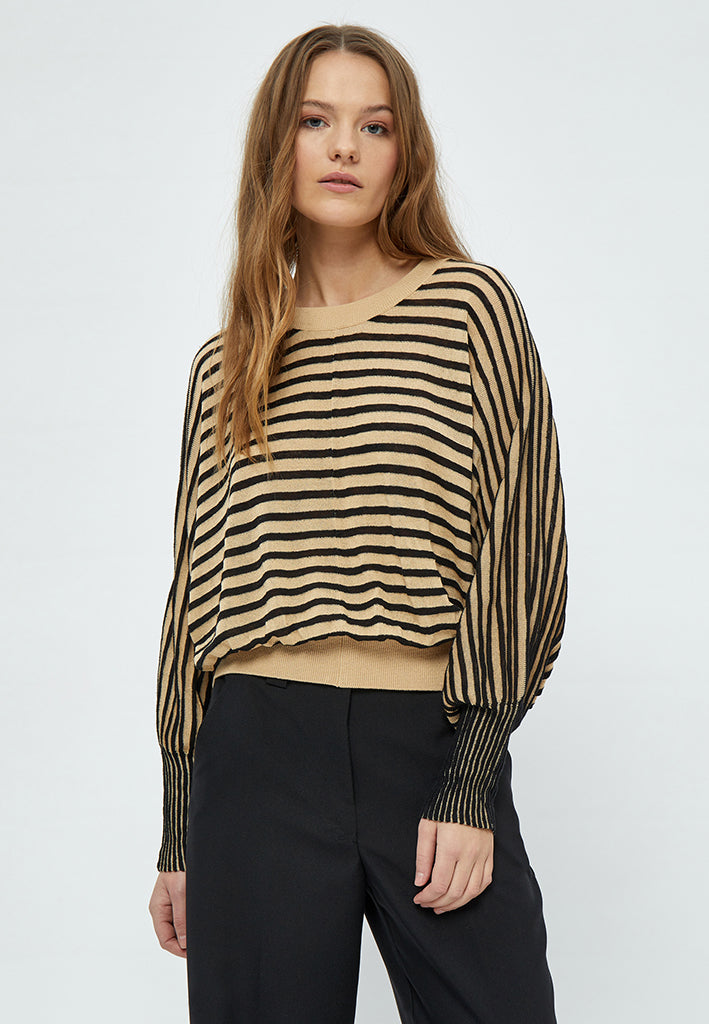 Peppercorn Mathilda Baloon Sleeve Pullover Pullover 9000S Black Stripe