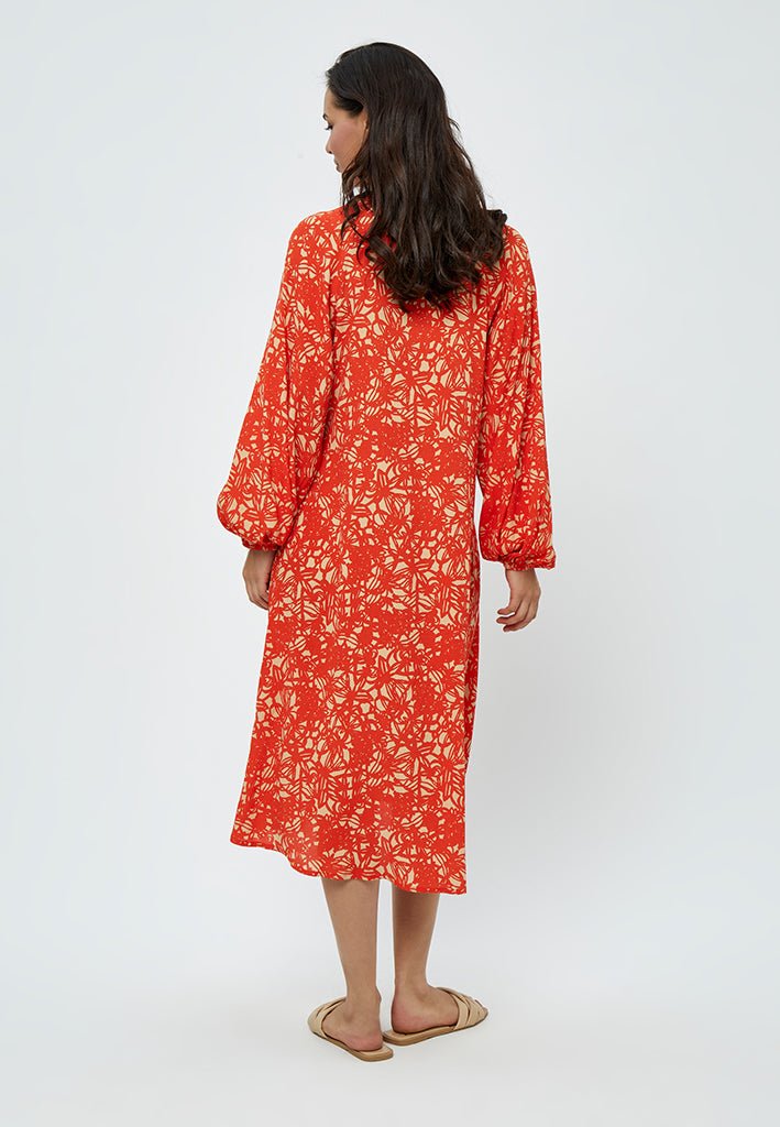 Peppercorn Millie Midi Dress Dress 6722P Intense Orange Print