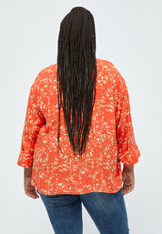 Peppercorn Millie Shirt Curve Shirt 6722P Intense Orange Print