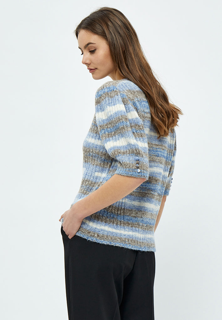 Minus Misja Knit Tee T-Shirt 5024S Royal Blue Stripe