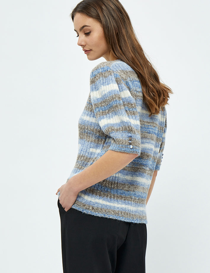 Minus Misja Knit Tee T-Shirt 5024S Royal Blue Stripe