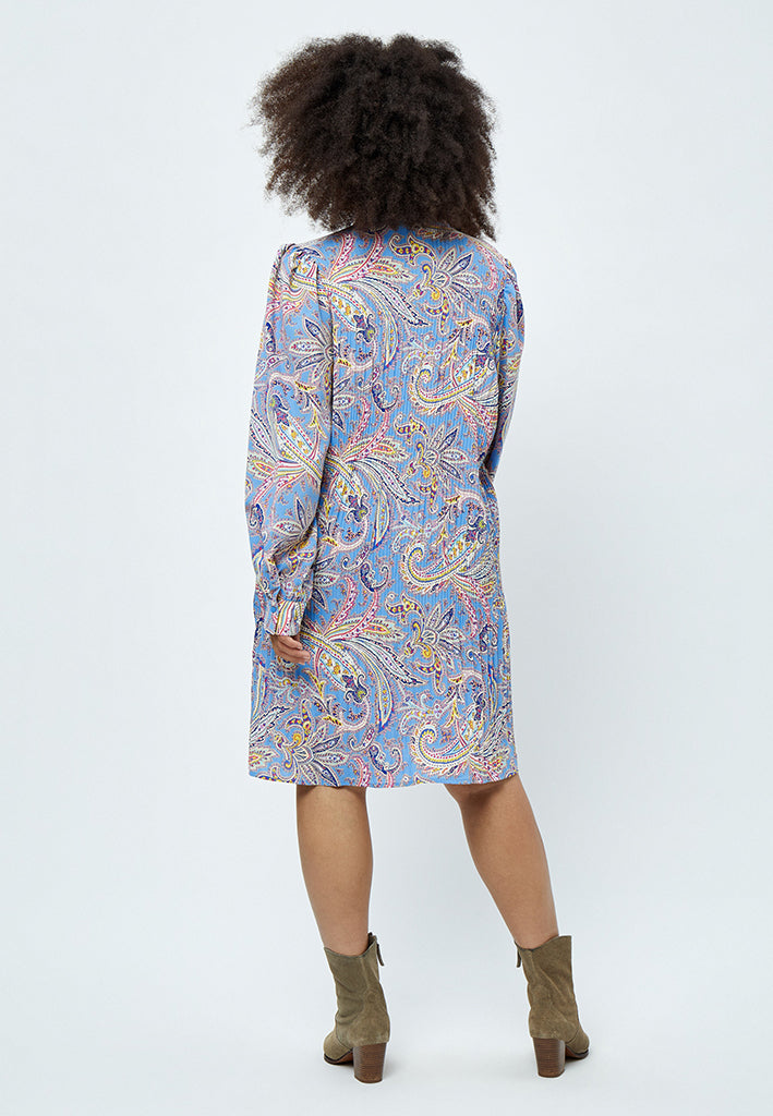 Peppercorn Mitzi Midi Dress Curve Dress 2993P Marina Blue Print