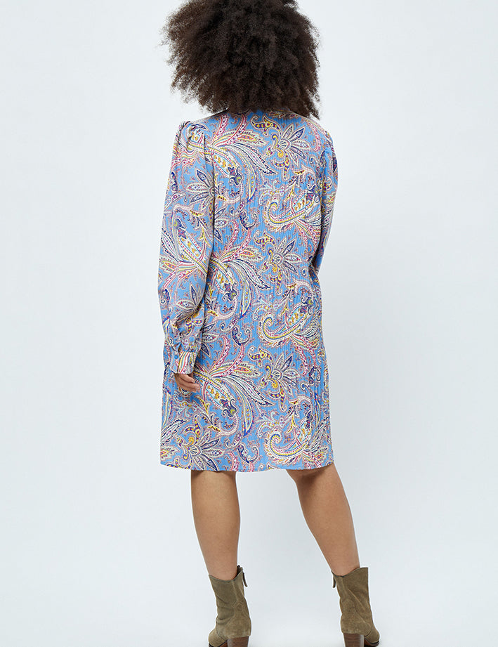 Peppercorn Mitzi Midi Dress Curve Dress 2993P Marina Blue Print