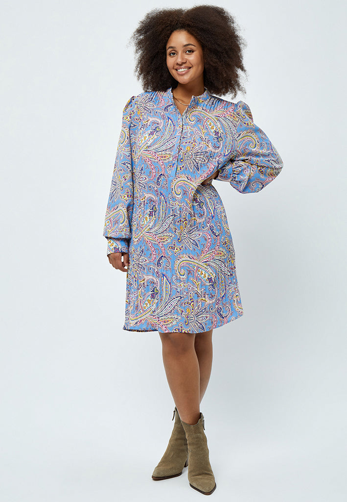 Peppercorn Mitzi Midi Dress Curve Dress 2993P Marina Blue Print