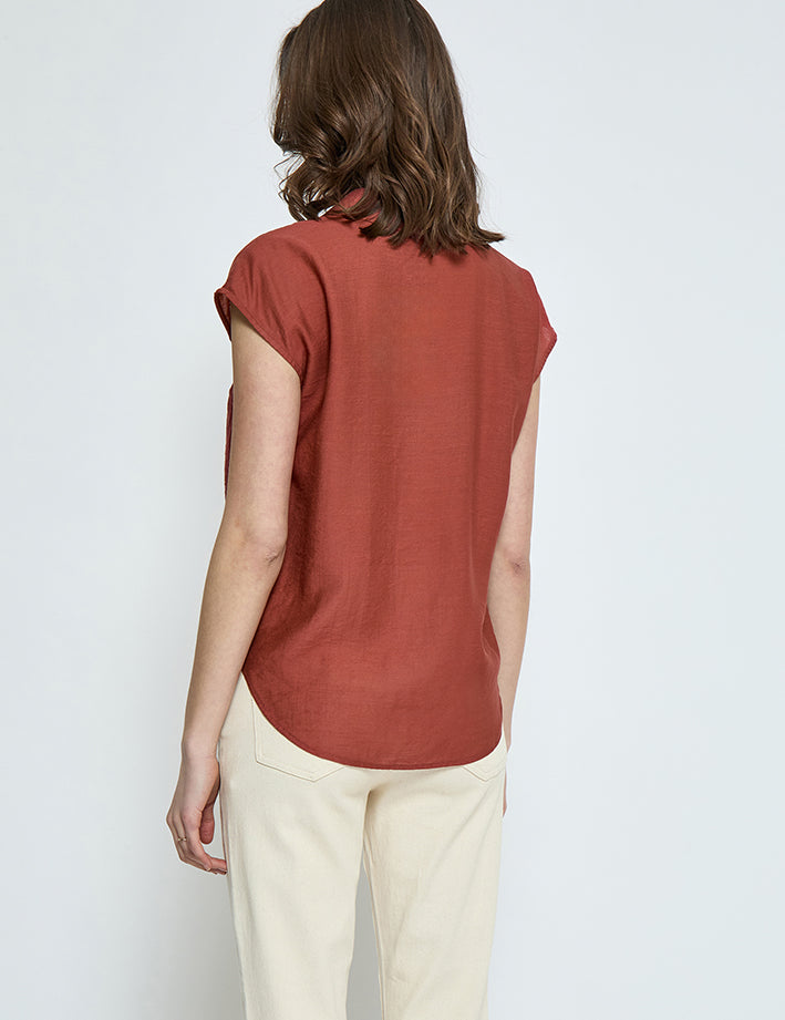 Peppercorn Naline Sleeveless Shirt Shirt 5009 Brandy Brown