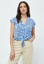 Peppercorn Nicoline Sleeveless Shirt Shirt 2993P Marina Blue Print