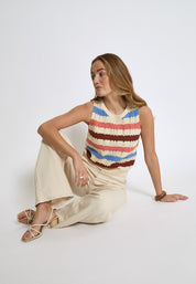Peppercorn PCAida Top Top 1025S Skyblue Stripe