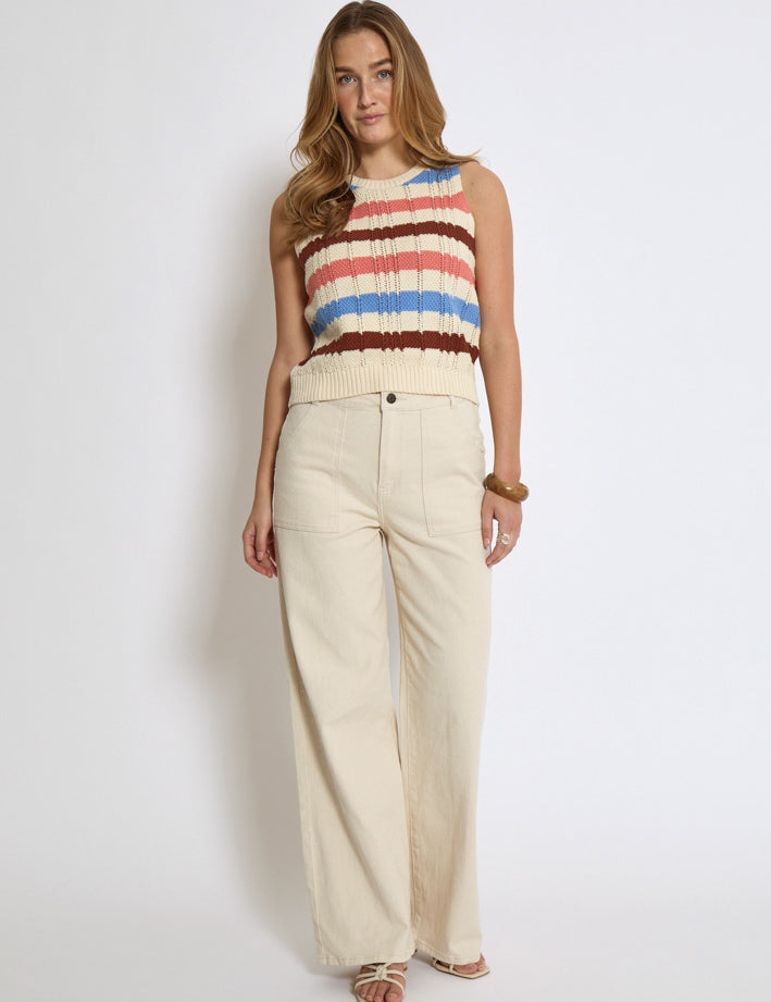 Peppercorn PCAida Top Top 1025S Skyblue Stripe