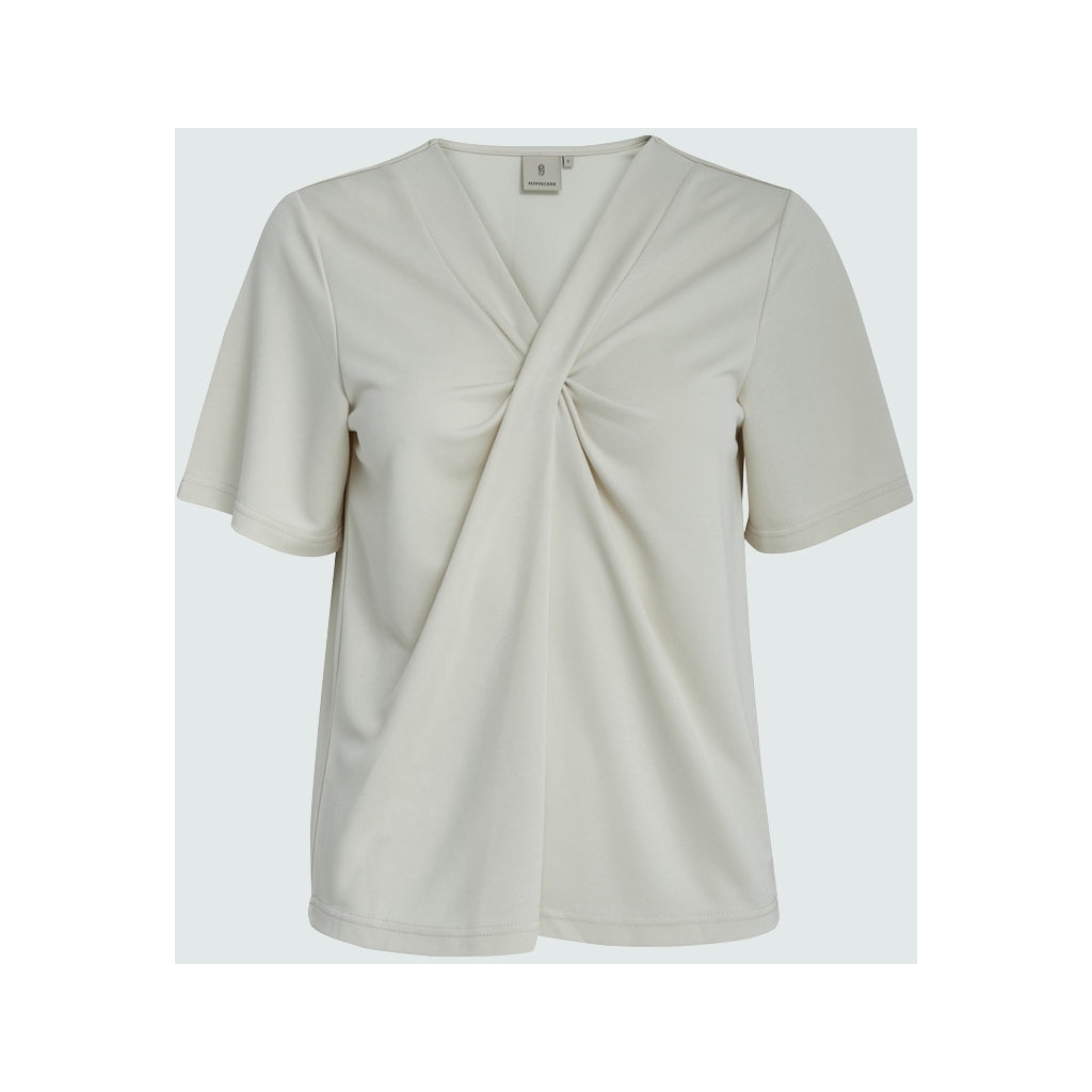 Peppercorn PCAllura Cross V-Neck T-Shirt T-Shirt 0202 Whitecap Grey