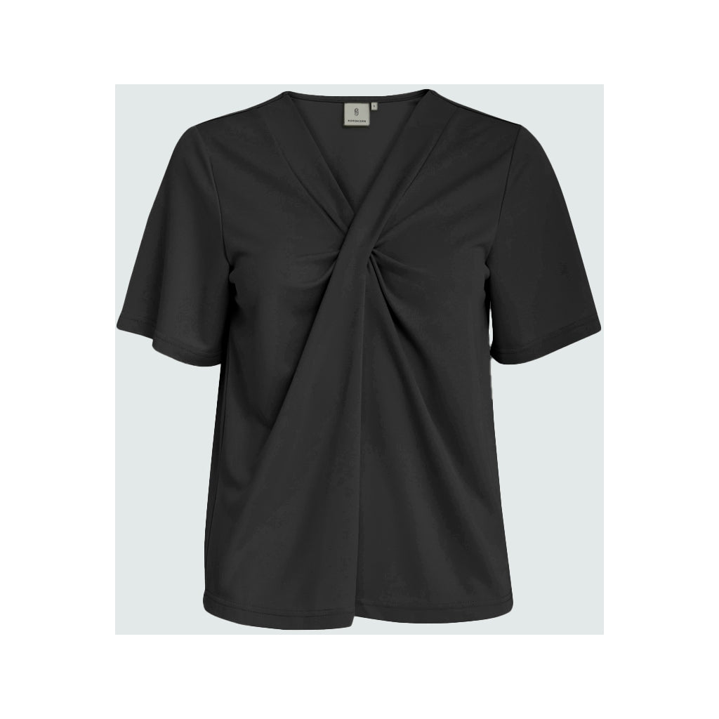 Peppercorn PCAllura Cross V-Neck T-Shirt T-Shirt 9000 Black