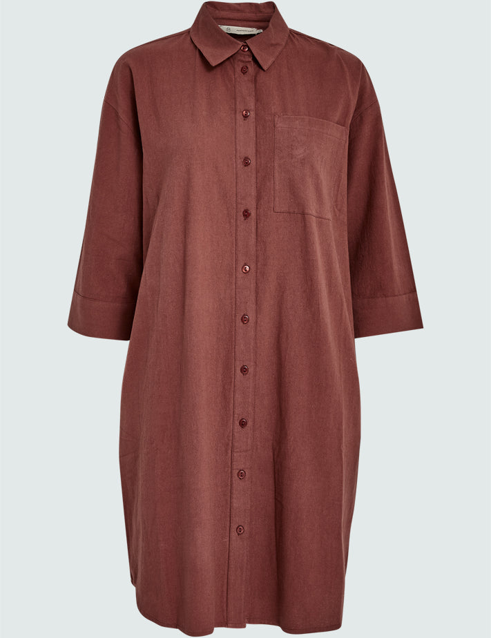 Peppercorn PCAmy Shirt Dress Dress 5009 Brandy Brown