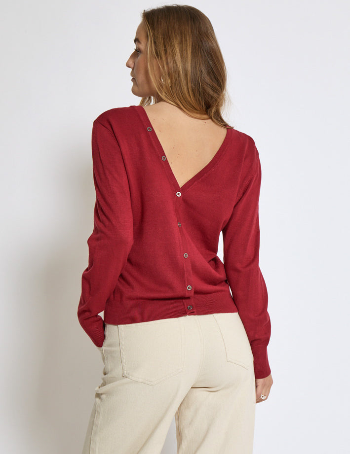 Peppercorn PCBandy V-Neck cardigan Cardigans 652 Karanda Red