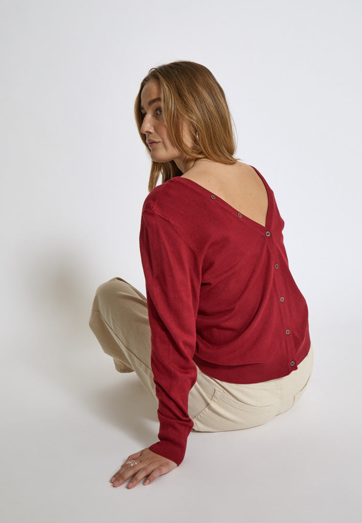 Peppercorn PCBandy V-Neck cardigan Cardigans 652 Karanda Red