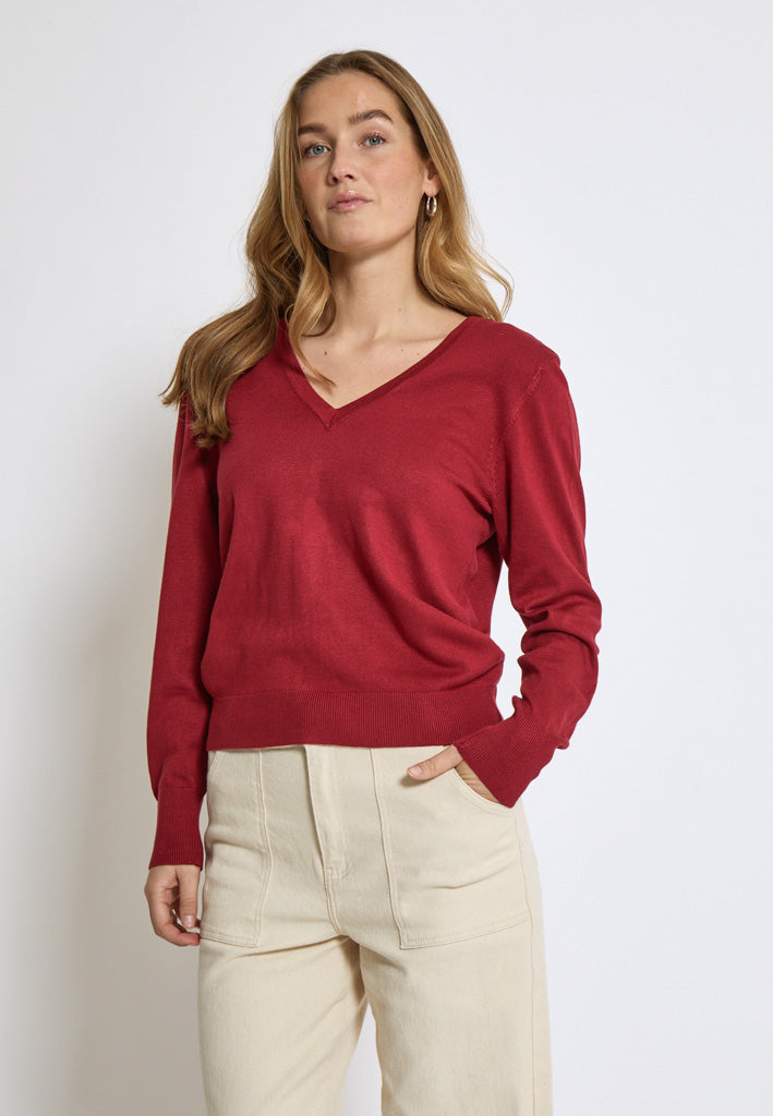 Peppercorn PCBandy V-Neck cardigan Cardigans 652 Karanda Red