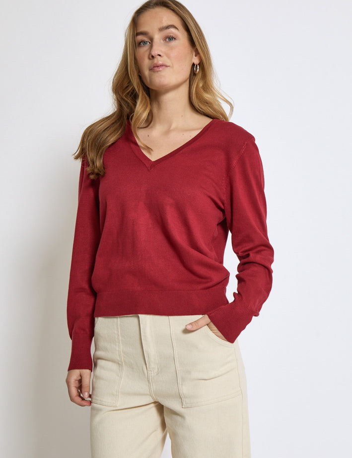 Peppercorn PCBandy V-Neck cardigan Cardigans 652 Karanda Red