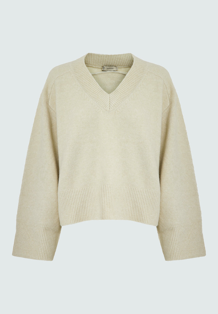 Peppercorn PCCeleste GRS V-Neck Knit Pullover Pullover 0202 Whitecap Grey