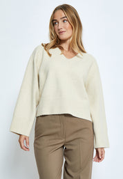 Peppercorn PCCeleste GRS V-Neck Knit Pullover Pullover 0202 Whitecap Grey