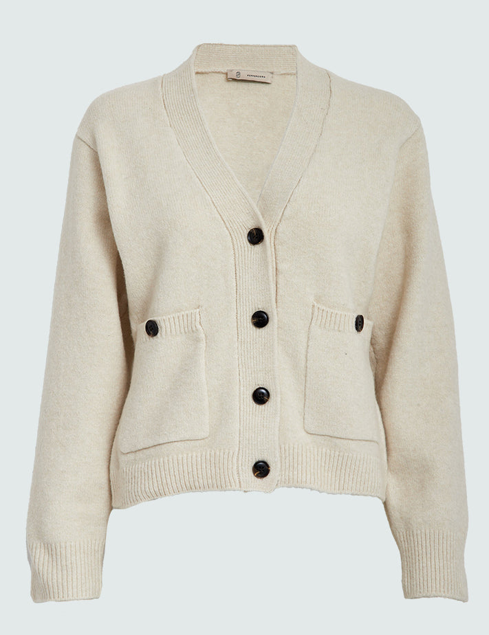 Peppercorn PCCeleste GRS V-neck Knit Cardigan Cardigans 0202 Whitecap Grey