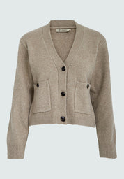 Peppercorn PCCeleste GRS V-neck Knit Cardigan Cardigans 346 Fungi Melange