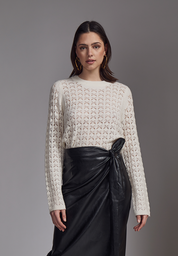 Peppercorn PCDana Open Knit Pullover Pullover 0011 Gardenia