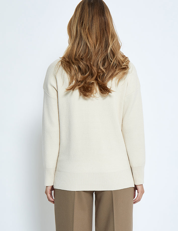 Peppercorn PCDeb High Neck Knit Pullover Pullover 0202 Whitecap Grey