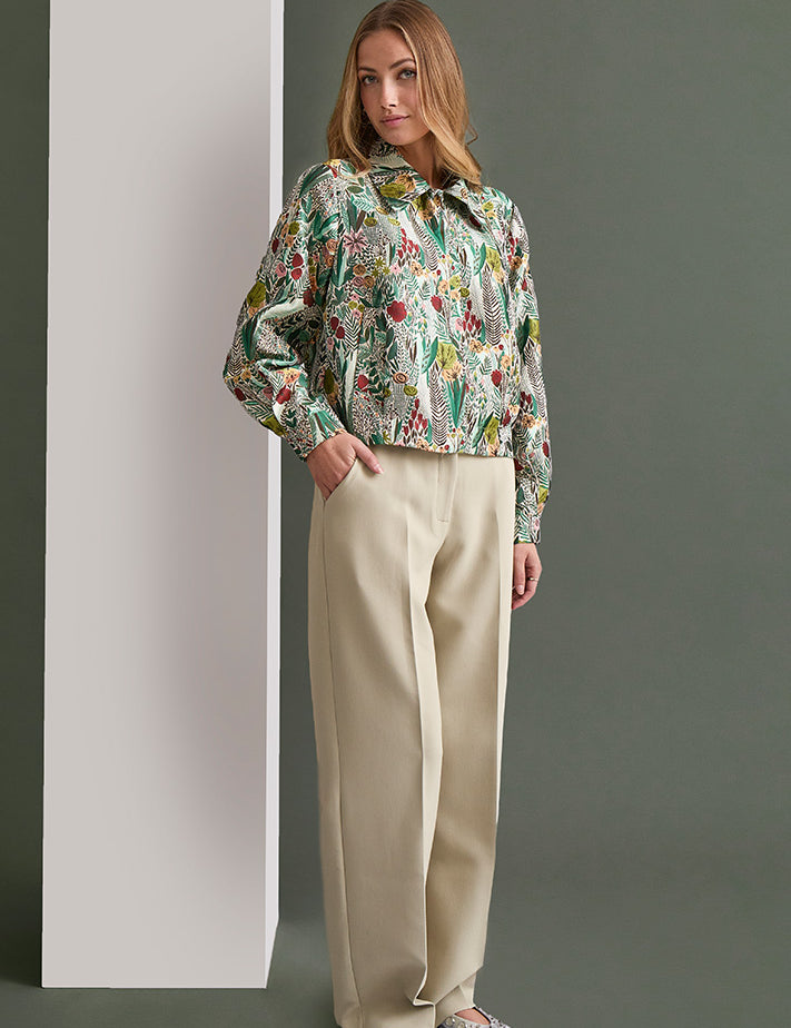 Peppercorn PCDelia Mid Waisted Straight Pant Pant 0148 Gray Green