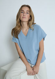 Peppercorn PCDicette V-Top Top 1039 FADED DENIM