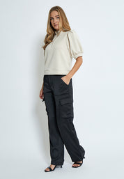 Peppercorn PCDicette Zip Sweat Sweatshirt 0265 Sandshell