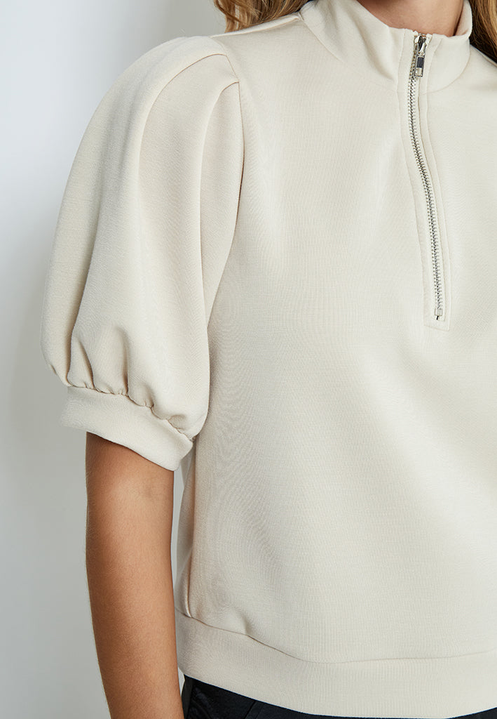 Peppercorn PCDicette Zip Sweat Sweatshirt 0265 Sandshell
