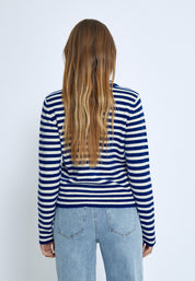 Peppercorn PCFabienne Short Cardigan Cardigans 1380S Navy Peony Stripe