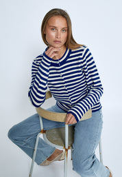 Peppercorn PCFabienne Short Cardigan Cardigans 1380S Navy Peony Stripe