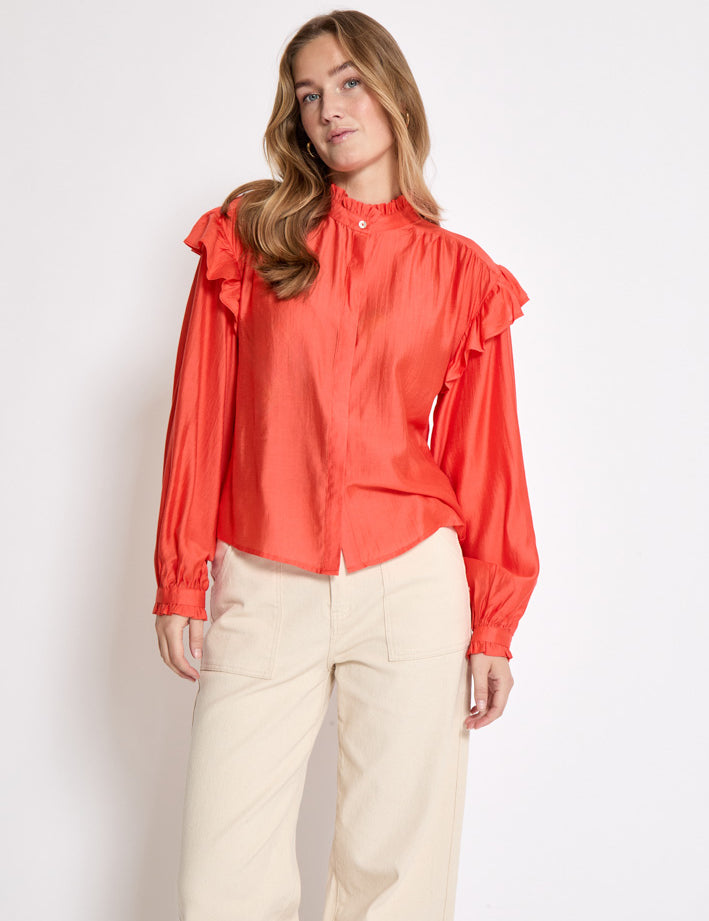 Peppercorn PCFallula Wide Sleeve Shirt Shirt 4071 GRENADINE
