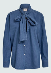 Peppercorn PCFernanda Bow Shirt Shirt 004 Mid-blue Denim