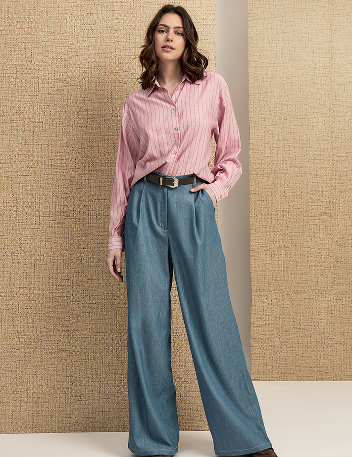 Peppercorn PCFilippa Wide Pant Pant 520M Allure Blue Melange